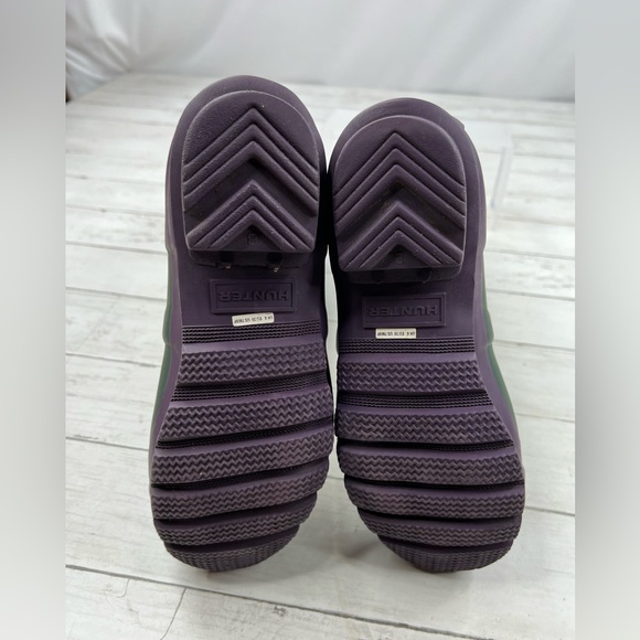 Hunter Original Tall Green Matte Rain Boots Size 7 Men / 8 Women - Picture 5 of 12